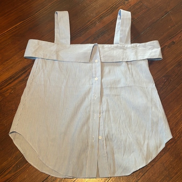 English Factory Women’s blue and white stripe sleeveless top Size S - Picture 1 of 7